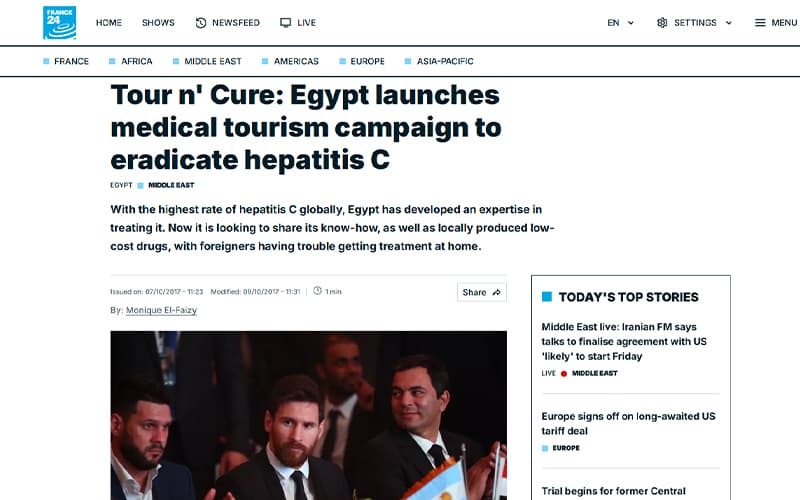 Tour n' Cure: Egypt launches medical tourism campaign to eradicate hepatitis C